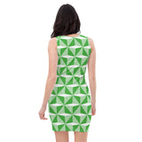 Northern Ireland '90 Bodycon Dress (Green) - model back