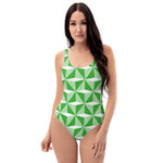 Northern Ireland '90 One-piece Swimsuit (Green) - front model