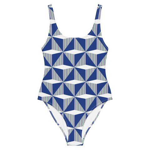 Northern Ireland '90 One-piece Swimsuit (Blue) - front