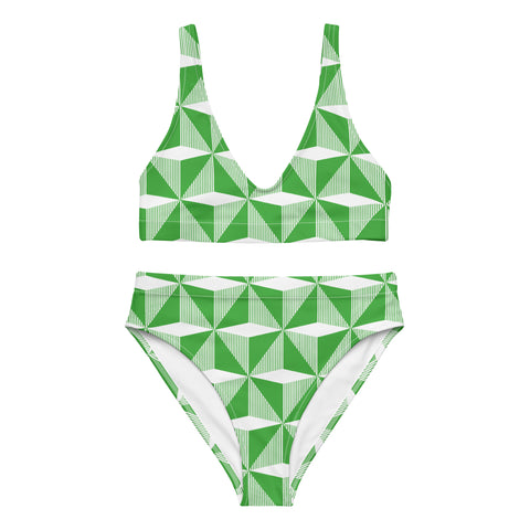 Northern Ireland '90 High-Waisted Bikini (Green) - front