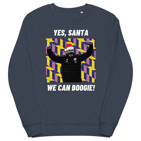'Yes, Santa. We Can Boogie!' - Scotland Christmas Jumper (navy) - front
