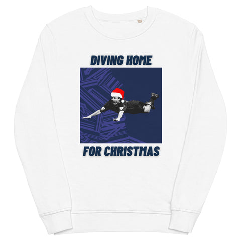 Diving Home For Christmas - Tottenham Christmas Jumper (white)
