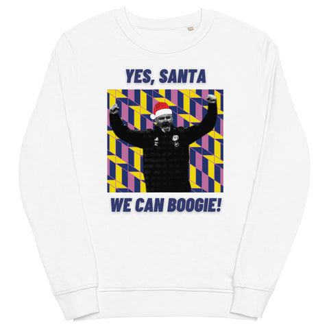 'Yes, Santa. We Can Boogie!' - Scotland Christmas Jumper (white) - front