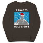 'A Time to Hold & Give' - England Classic Football Shirt Christmas Jumper - charcoal