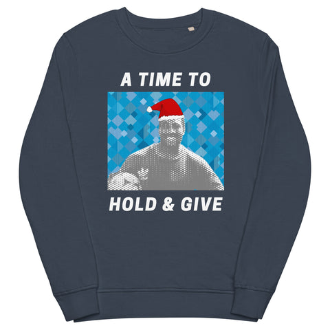 'A Time to Hold & Give' - England Classic Football Shirt Christmas Jumper - navy