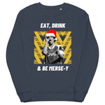 'Eat, Drink & Be Merse-y' - Arsenal Bruised Banana Christmas Jumper - navy