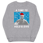 'A Time to Hold & Give' - England Classic Football Shirt Christmas Jumper - grey