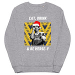 'Eat, Drink & Be Merse-y' - Arsenal Bruised Banana Christmas Jumper - grey marl